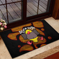 Funny Duck Tape Pun Art Rubber Doormat Quirky Cartoon Duck Humor