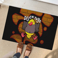 Funny Duck Tape Pun Art Rubber Doormat Quirky Cartoon Duck Humor