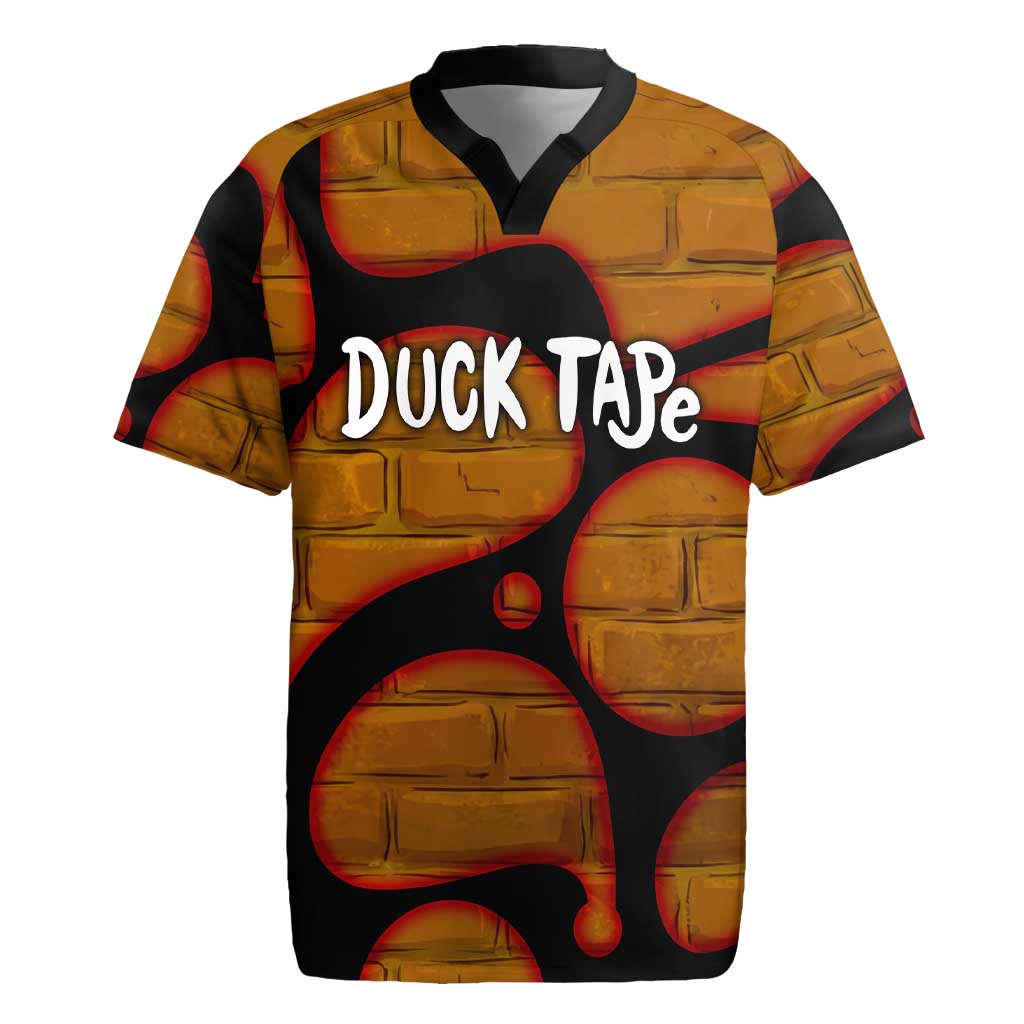 Funny Duck Tape Pun Art Rugby Jersey Quirky Cartoon Duck Humor