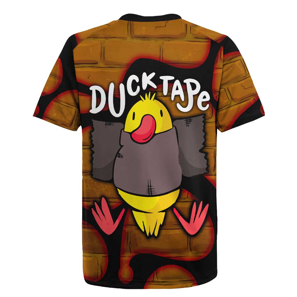 Funny Duck Tape Pun Art Rugby Jersey Quirky Cartoon Duck Humor