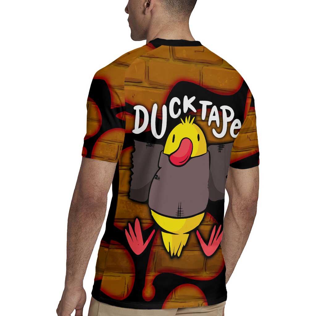 Funny Duck Tape Pun Art Rugby Jersey Quirky Cartoon Duck Humor