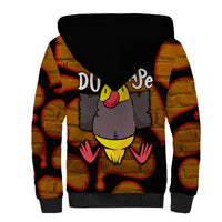 Funny Duck Tape Pun Art Sherpa Hoodie Quirky Cartoon Duck Humor