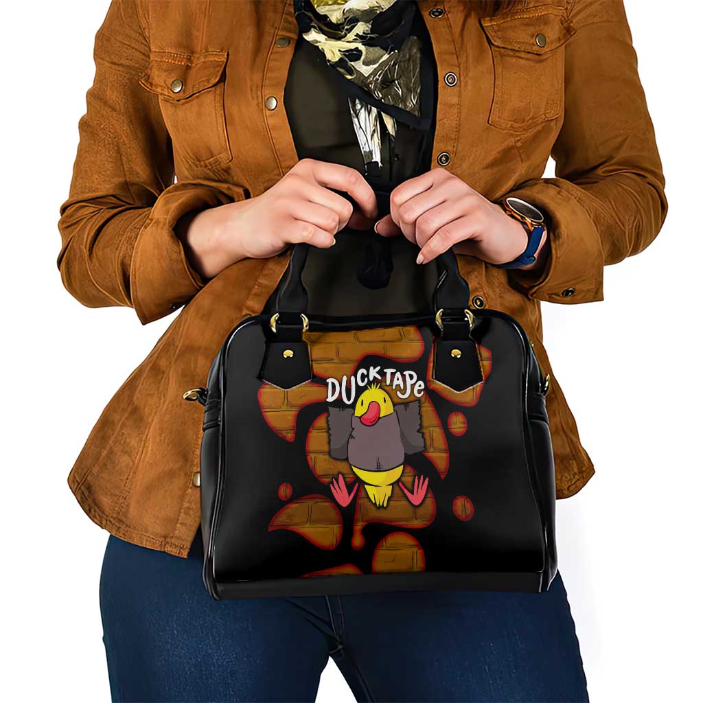 Funny Duck Tape Pun Art Shoulder Handbag Quirky Cartoon Duck Humor