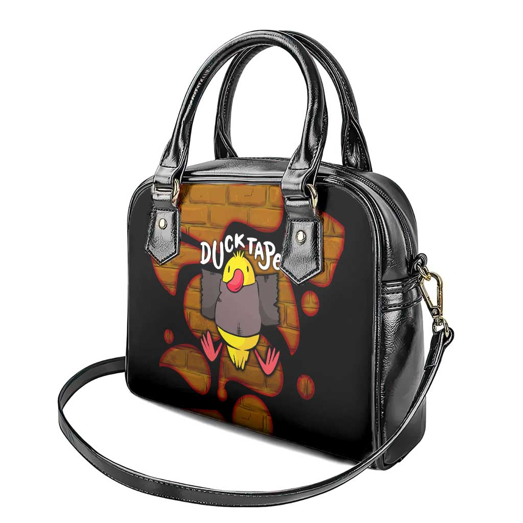Funny Duck Tape Pun Art Shoulder Handbag Quirky Cartoon Duck Humor
