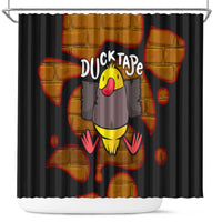 Funny Duck Tape Pun Art Shower Curtain Quirky Cartoon Duck Humor