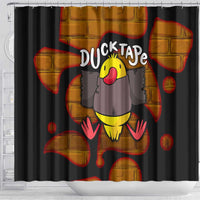 Funny Duck Tape Pun Art Shower Curtain Quirky Cartoon Duck Humor