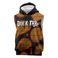 Funny Duck Tape Pun Art Sleeveless Hoodie Quirky Cartoon Duck Humor
