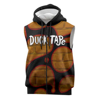 Funny Duck Tape Pun Art Sleeveless Zip Hoodie Quirky Cartoon Duck Humor
