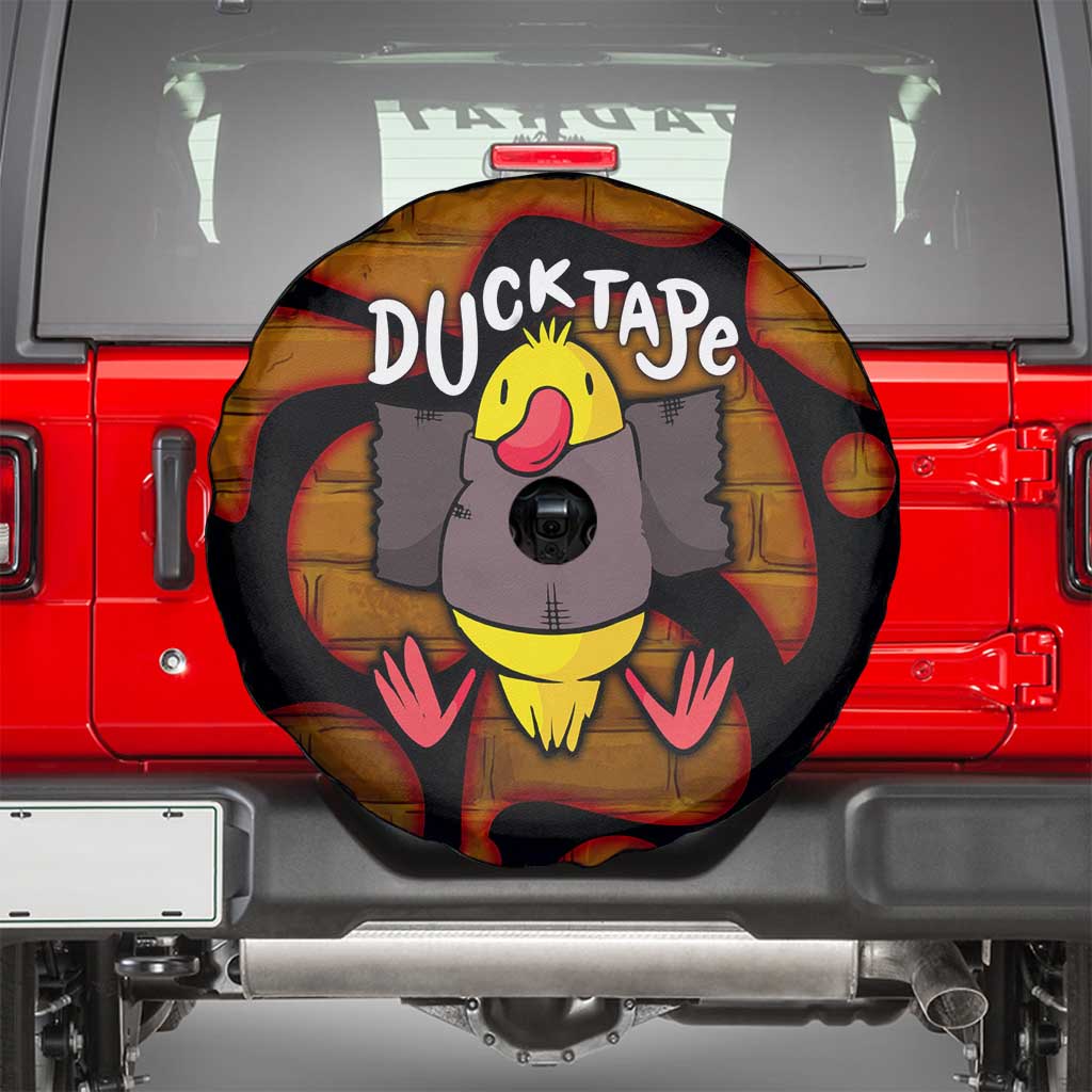 Funny Duck Tape Pun Art Spare Tire Cover Quirky Cartoon Duck Humor