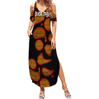 Funny Duck Tape Pun Art Summer Maxi Dress Quirky Cartoon Duck Humor