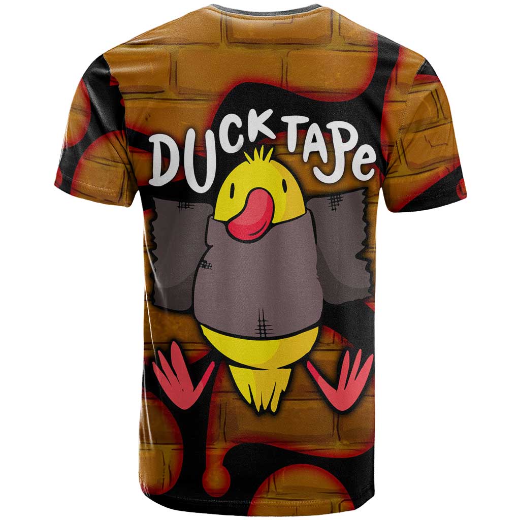 Funny Duck Tape Pun Art T Shirt Quirky Cartoon Duck Humor