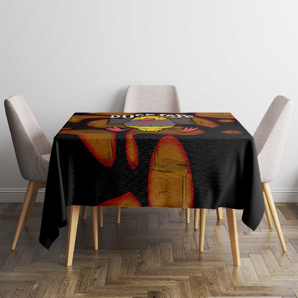 Funny Duck Tape Pun Art Tablecloth Quirky Cartoon Duck Humor