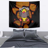 Funny Duck Tape Pun Art Tapestry Quirky Cartoon Duck Humor