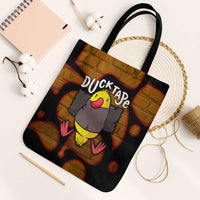 Funny Duck Tape Pun Art Tote Bag Quirky Cartoon Duck Humor