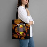 Funny Duck Tape Pun Art Tote Bag Quirky Cartoon Duck Humor