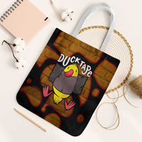 Funny Duck Tape Pun Art Tote Bag Quirky Cartoon Duck Humor