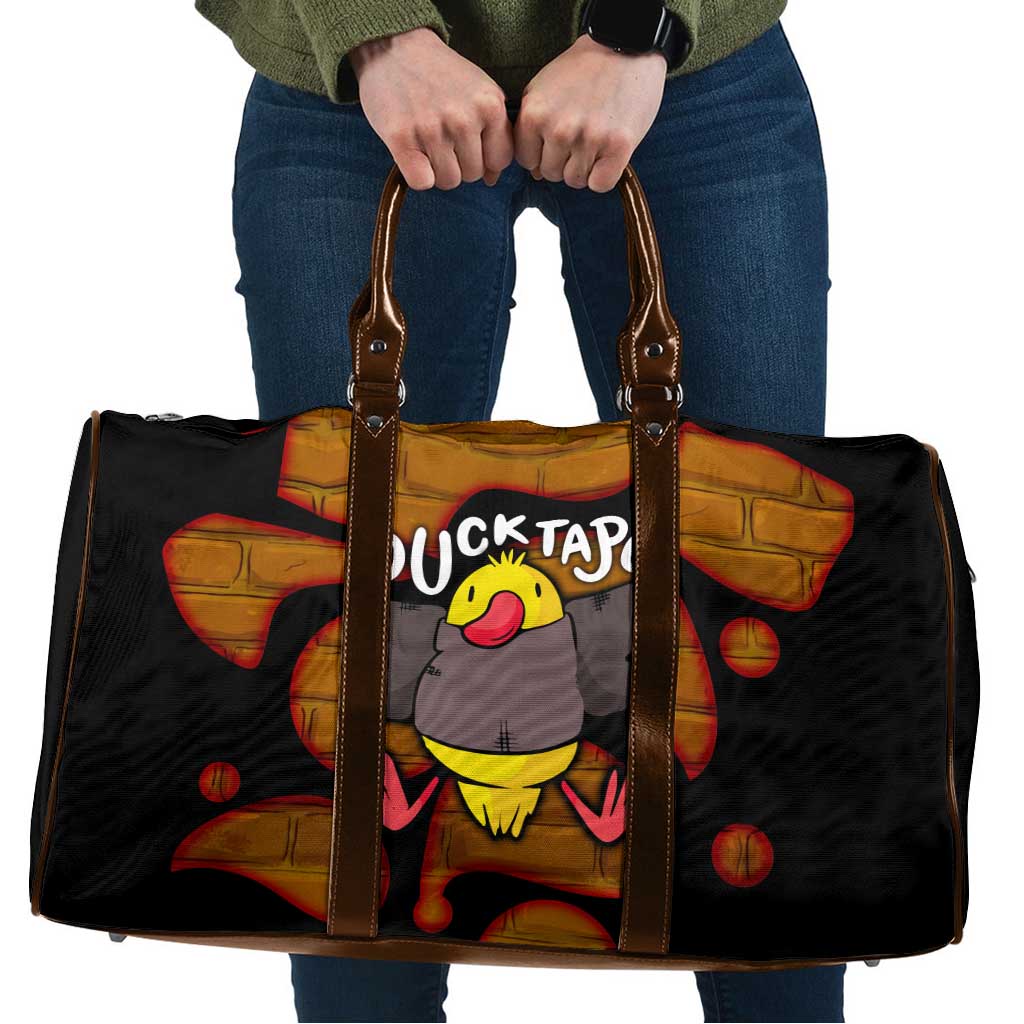 Funny Duck Tape Pun Art Travel Bag Quirky Cartoon Duck Humor