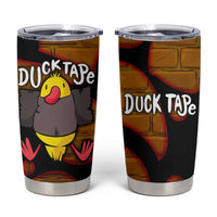 Funny Duck Tape Pun Art Tumbler Cup Quirky Cartoon Duck Humor