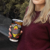 Funny Duck Tape Pun Art Tumbler Cup Quirky Cartoon Duck Humor