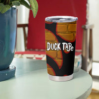 Funny Duck Tape Pun Art Tumbler Cup Quirky Cartoon Duck Humor