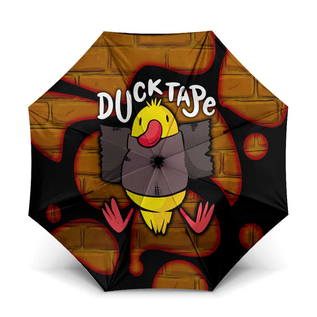 Funny Duck Tape Pun Art Umbrella Quirky Cartoon Duck Humor