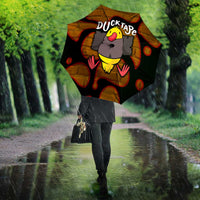 Funny Duck Tape Pun Art Umbrella Quirky Cartoon Duck Humor