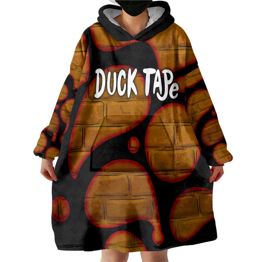 Funny Duck Tape Pun Art Wearable Blanket Hoodie Quirky Cartoon Duck Humor