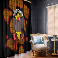 Funny Duck Tape Pun Art Window Curtain Quirky Cartoon Duck Humor