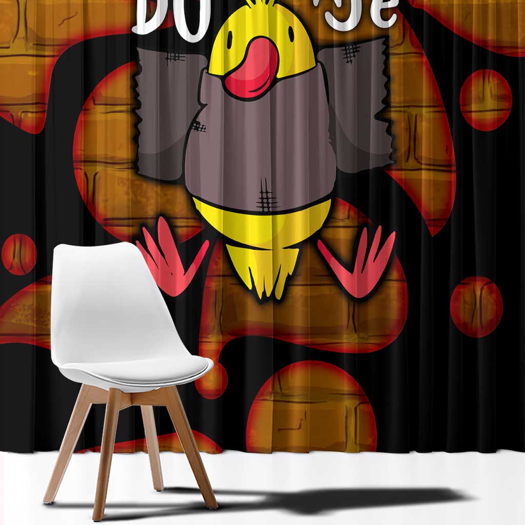 Funny Duck Tape Pun Art Window Curtain Quirky Cartoon Duck Humor