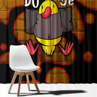 Funny Duck Tape Pun Art Window Curtain Quirky Cartoon Duck Humor