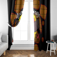 Funny Duck Tape Pun Art Window Curtain Quirky Cartoon Duck Humor