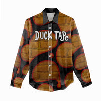 Funny Duck Tape Pun Art Women Casual Shirt Quirky Cartoon Duck Humor