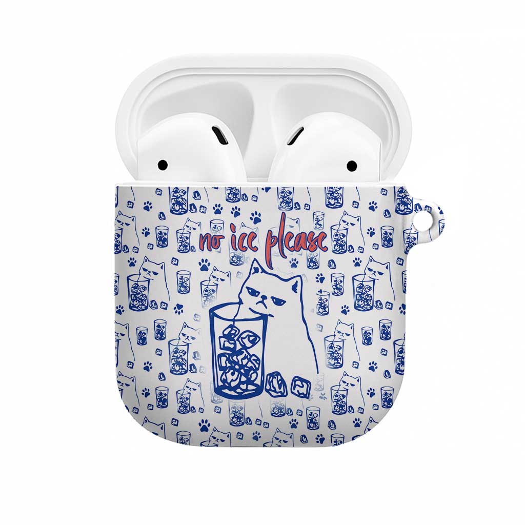 No Ice Please Cat AirPods Case Grumpy Cat with Drink Humor