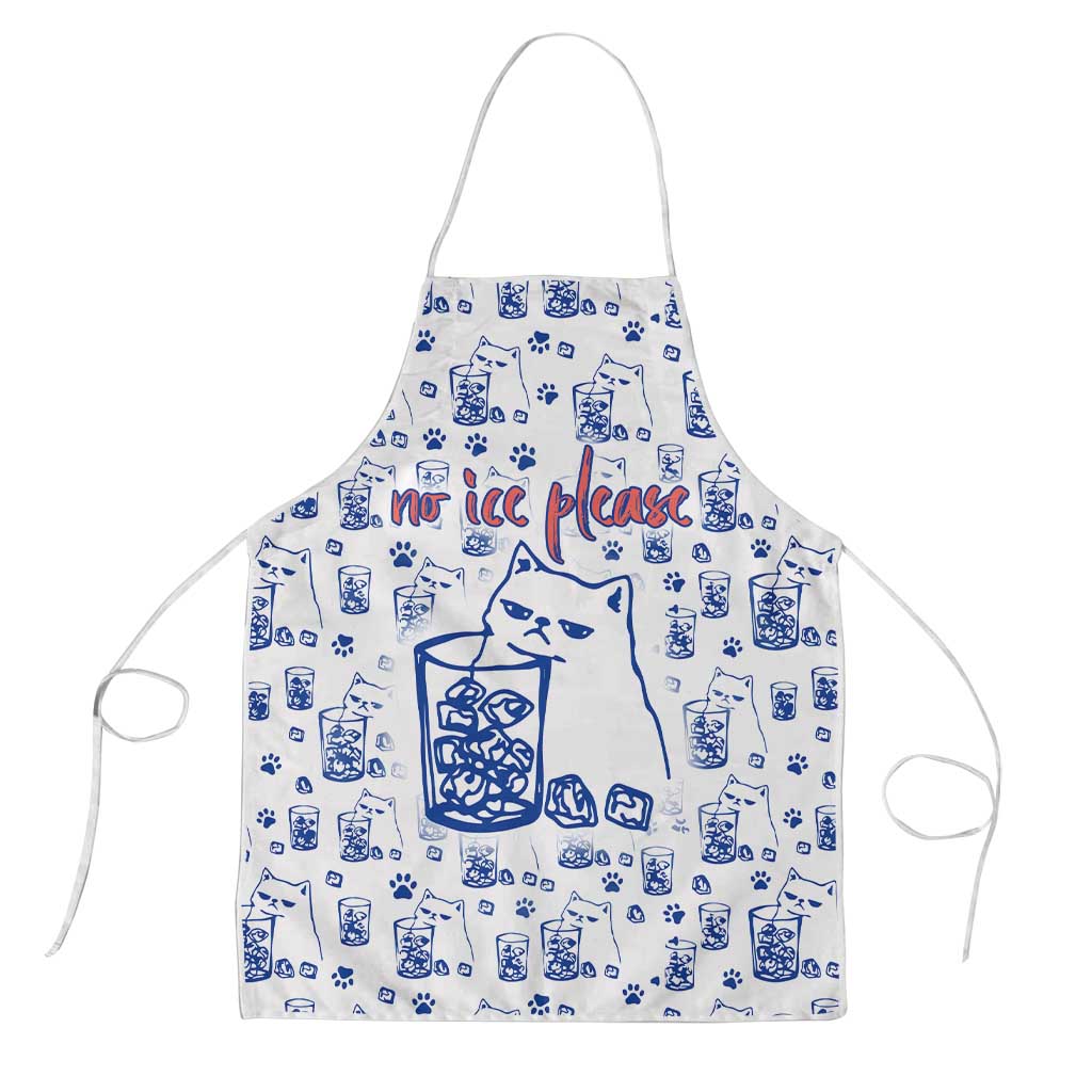 No Ice Please Cat Apron Grumpy Cat with Drink Humor