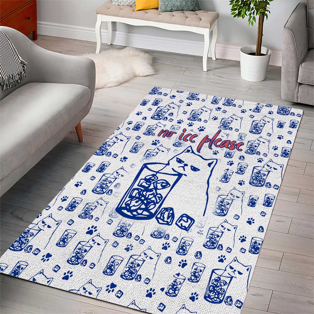No Ice Please Cat Area Rug Grumpy Cat with Drink Humor