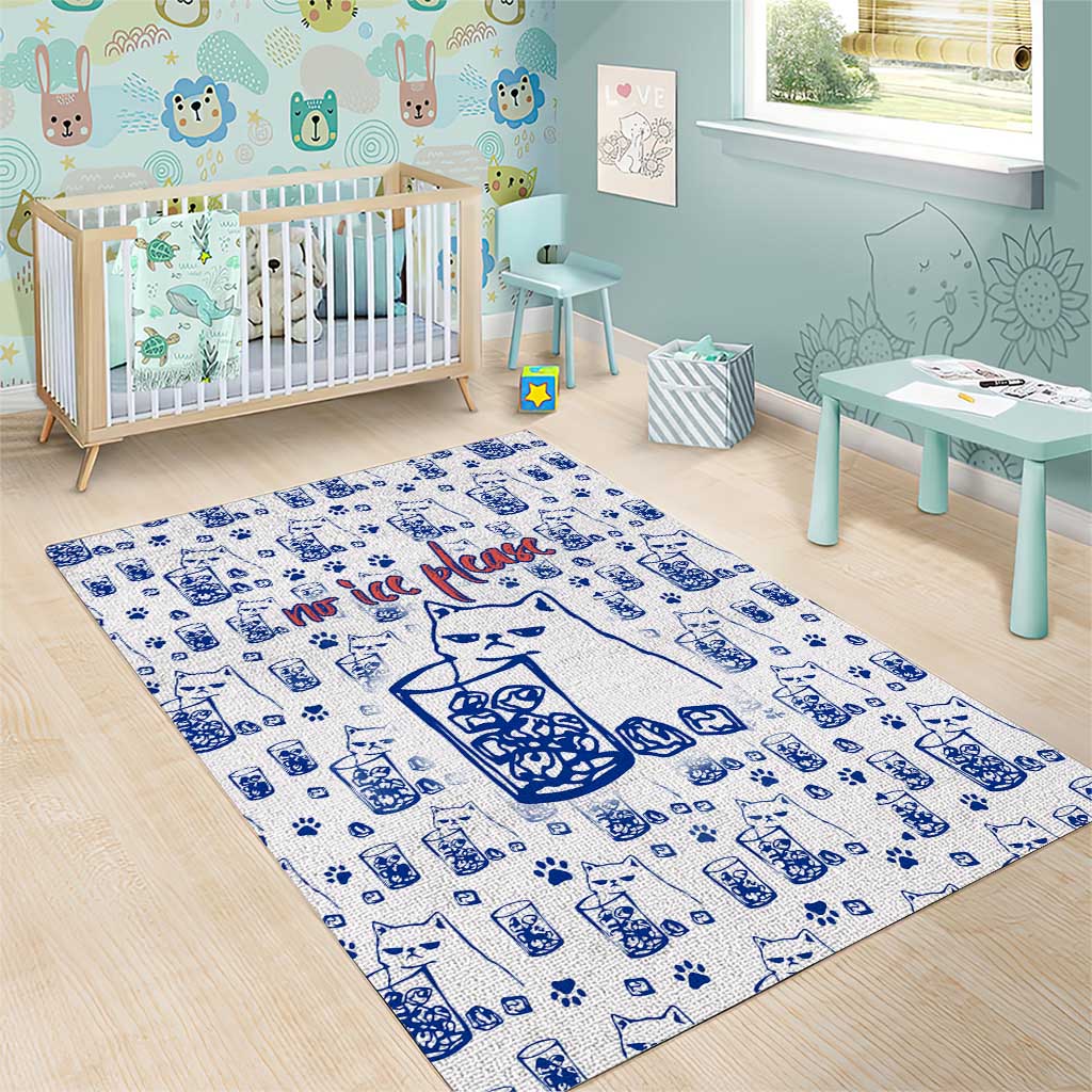 No Ice Please Cat Area Rug Grumpy Cat with Drink Humor