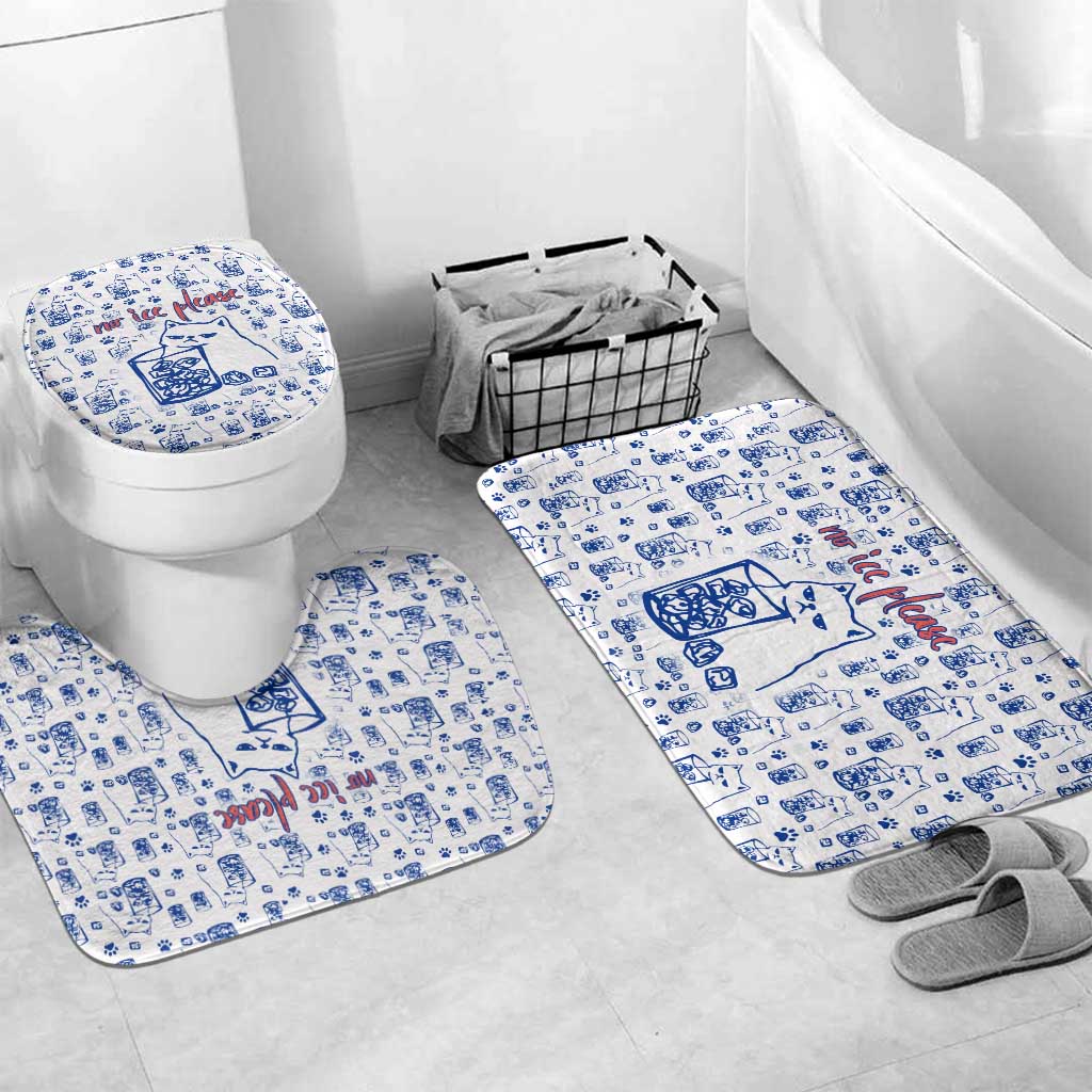 No Ice Please Cat Bathroom Set Grumpy Cat with Drink Humor