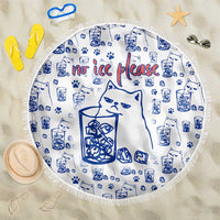 No Ice Please Cat Beach Blanket Grumpy Cat with Drink Humor