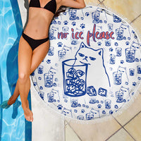 No Ice Please Cat Beach Blanket Grumpy Cat with Drink Humor