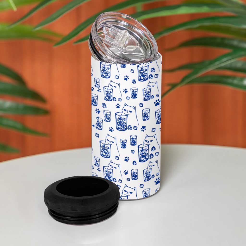 No Ice Please Cat 4 in 1 Can Cooler Tumbler Grumpy Cat with Drink Humor