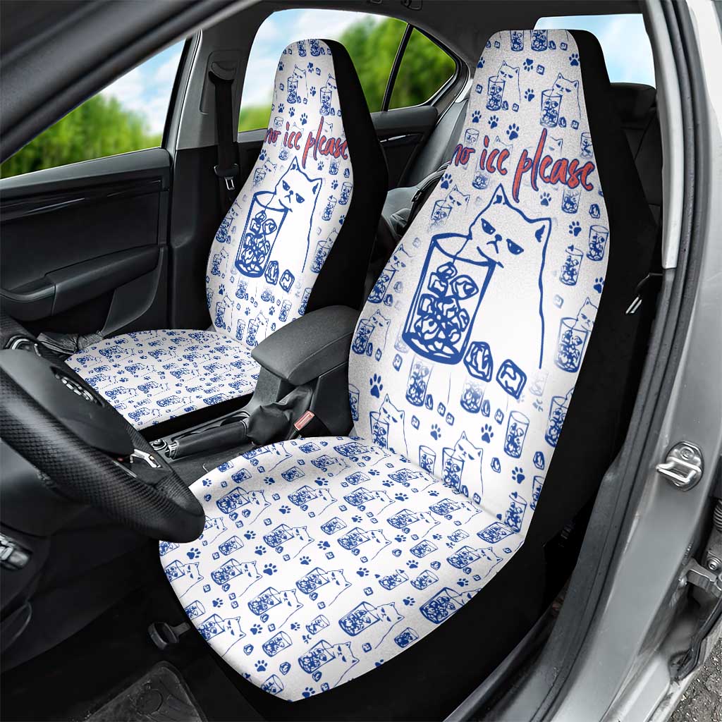 No Ice Please Cat Car Seat Cover Grumpy Cat with Drink Humor