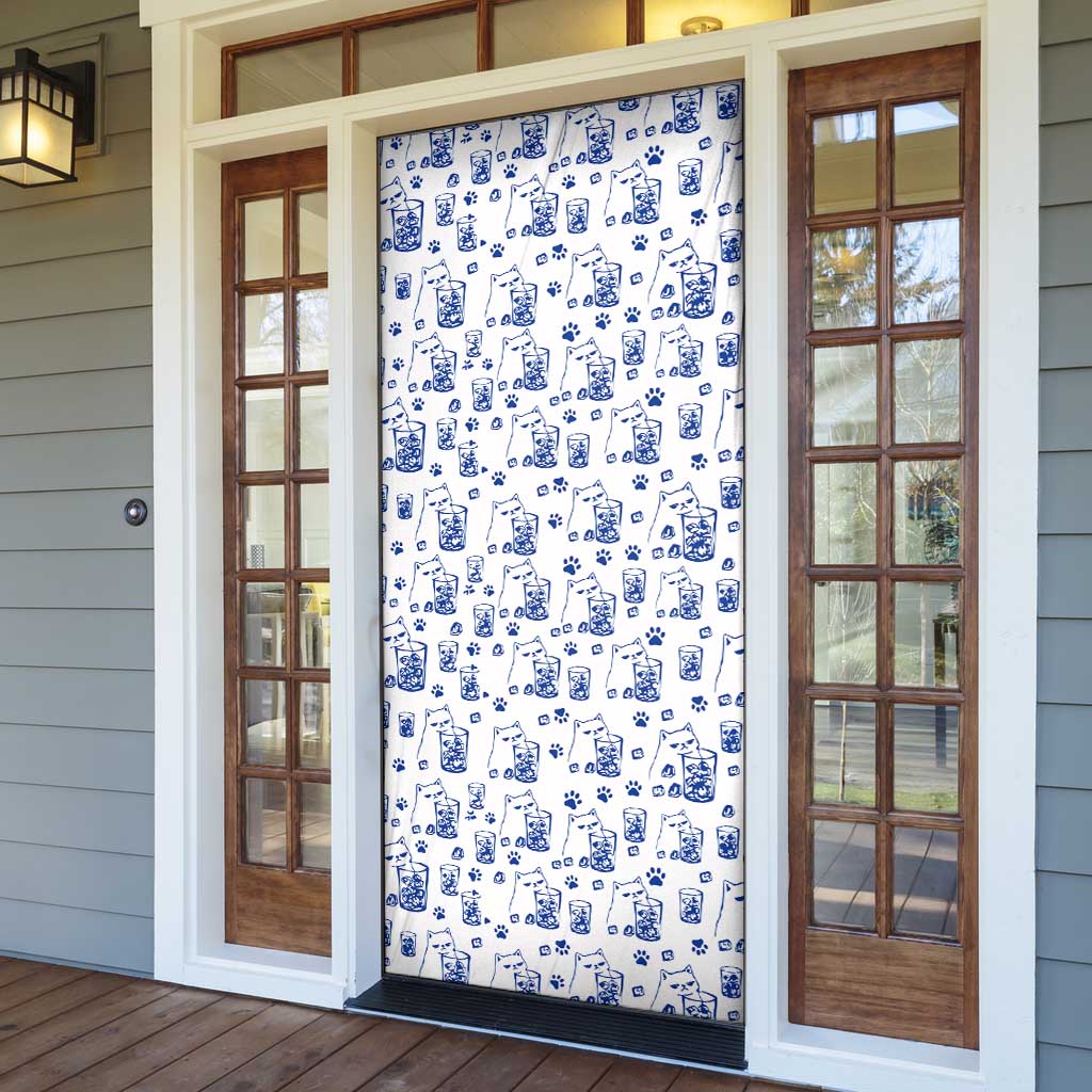 No Ice Please Cat Door Cover Grumpy Cat with Drink Humor