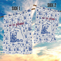 No Ice Please Cat Garden Flag Grumpy Cat with Drink Humor