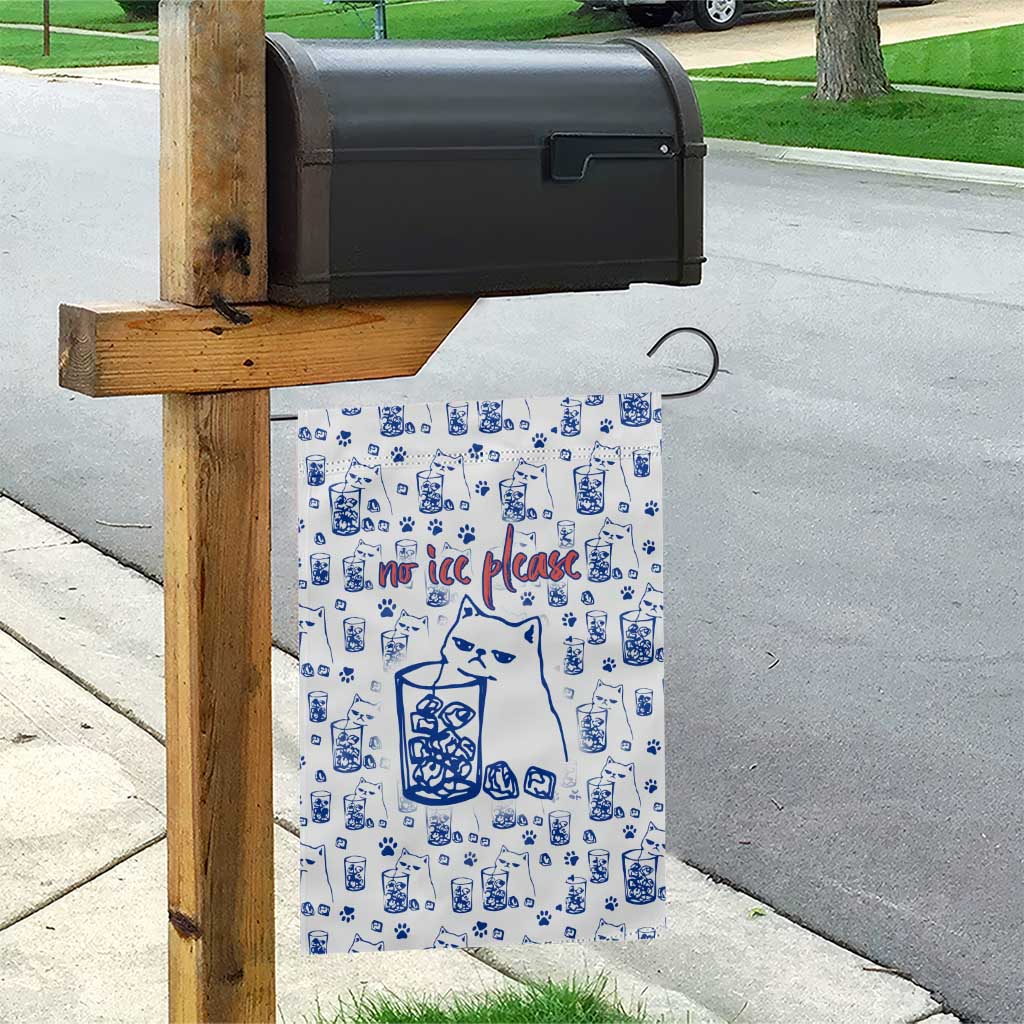 No Ice Please Cat Garden Flag Grumpy Cat with Drink Humor