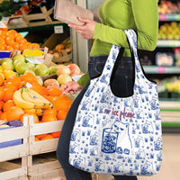 No Ice Please Cat Grocery Bag Grumpy Cat with Drink Humor