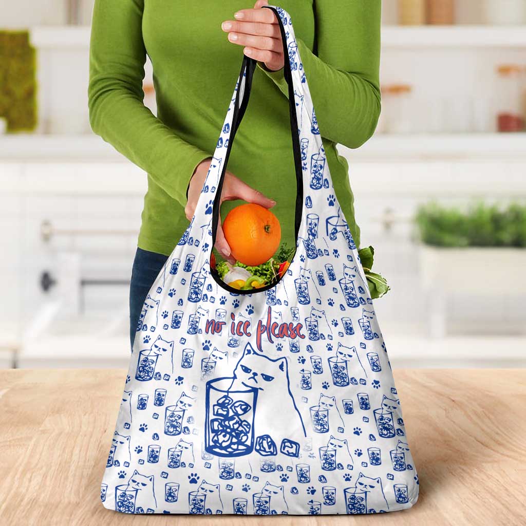 No Ice Please Cat Grocery Bag Grumpy Cat with Drink Humor