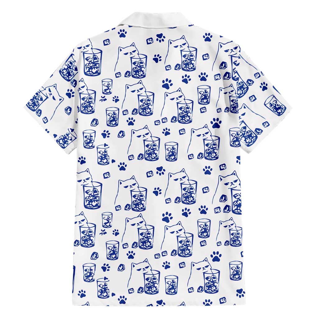 No Ice Please Cat Hawaiian Shirt Grumpy Cat with Drink Humor