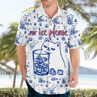 No Ice Please Cat Hawaiian Shirt Grumpy Cat with Drink Humor