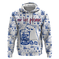 No Ice Please Cat Hoodie Grumpy Cat with Drink Humor