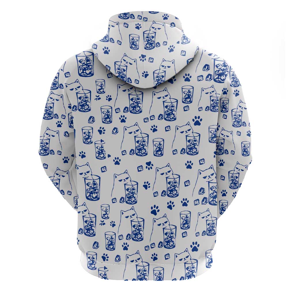 No Ice Please Cat Hoodie Grumpy Cat with Drink Humor